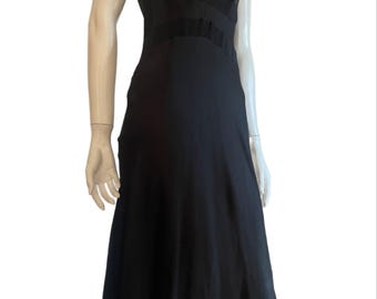 Blubarine schwarzes Vintage ausgestelltes Kleid, y2k fließendes Kleid Größe L y2k, 90er selten Molinari