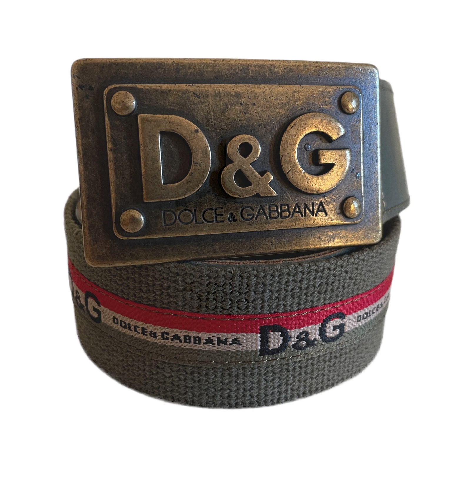 Vintage Women's D&G Belt, Y2K Belt With Dolce Gabbana Buckle, 90s