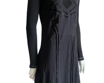 MFG y2k asymmetrisches Kleid Größe M schwarz, Marithe Francois Girbaud Vintage minimalistisches Gothic Kleid Größe M und L