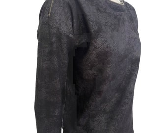 Cop Copine schwarzes Cyborg-Sweatshirt Größe M, Cop Copine y2K schwarzes Hemd Einheitsgröße, Cop Copine minimalistisches Hemd Einheitsgröße