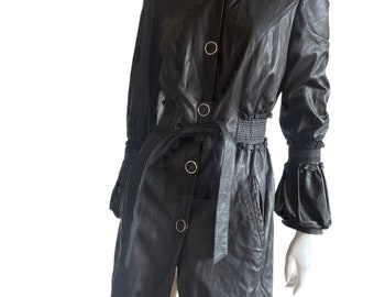 vintage leather coat size S and M, Y2K women's leather jacket, 90s women's leather jacket made in Italy