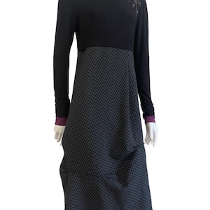 Cop Copine Vintage Dress Size S, Cop Copine Y2K Long Black Dress, Cop Copine 90s Cotton Long Sleeve Dark Minimal Size M Dress