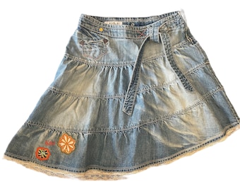 90er-Jahre-Rock Killah Miss Sixty Größe S, Y2K-Jeansrock S, Vintage-Jeansrock Größe S
