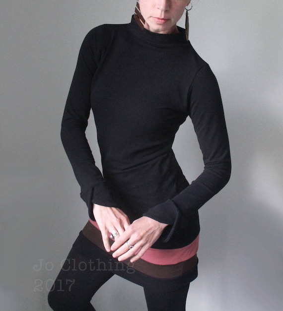 mock turtleneck tunic top