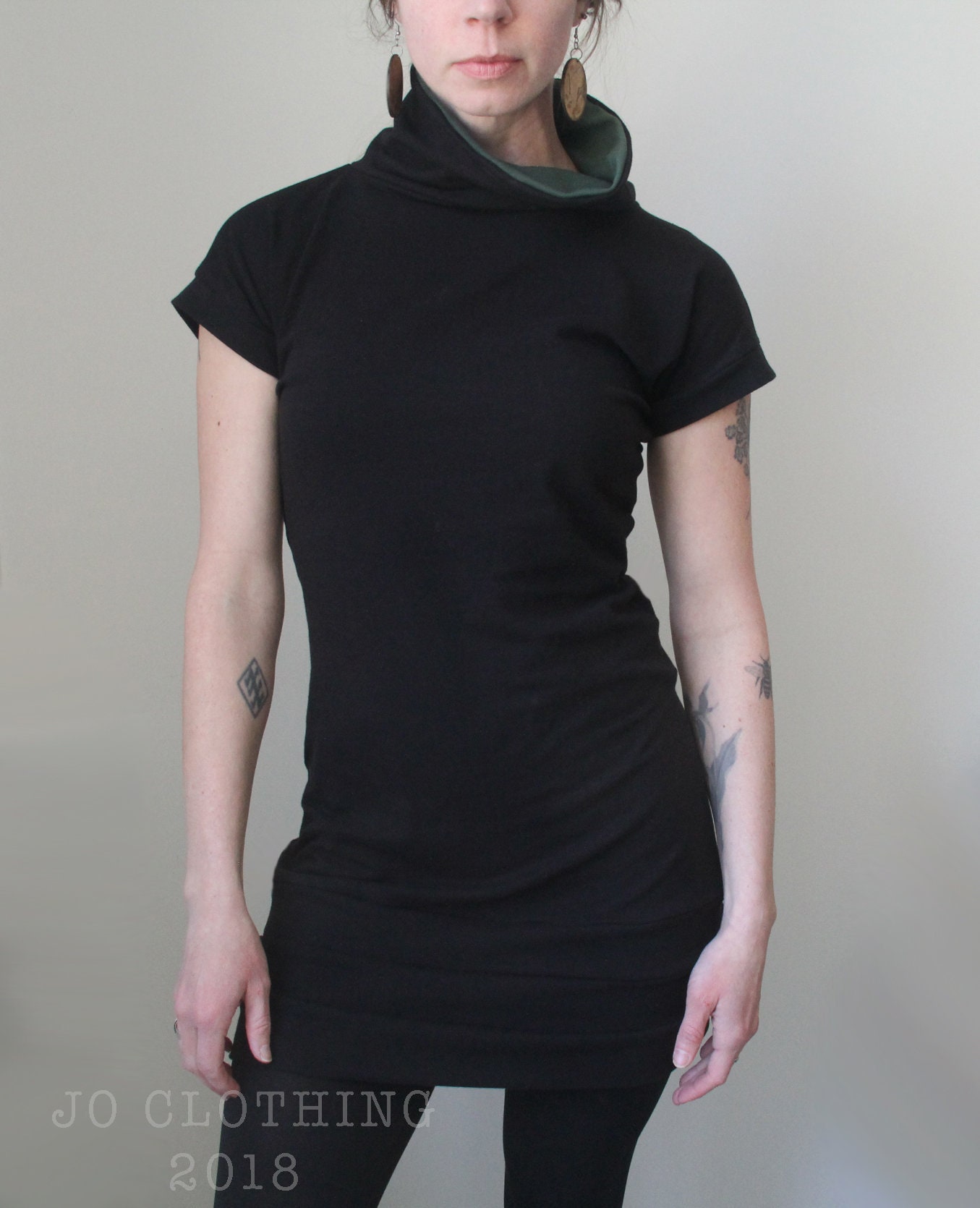forest green tunic dress