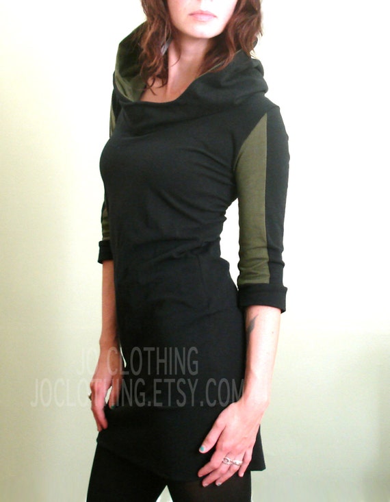 dark green tunic dress