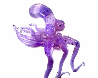 Octopus Shelf Sitter | Flamework Sculpture | Sea Life Glass Figurine | Home Decor | Housewarming Gift | Pink Slyme  | Made to Order