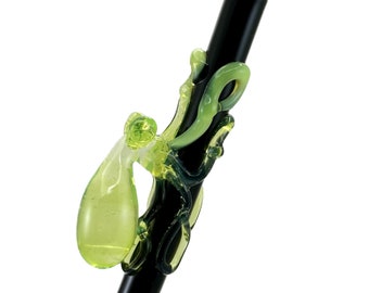 Octopus Glass Straw. Slyme Octopus on a Black 9" Straw. BPA Free. Your Choice of Color. Custom Straw. Made to Order.