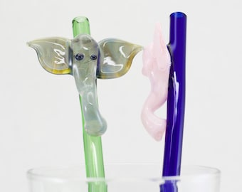 Octopus Glass Straw in Your Choice of Color