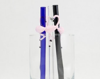 Flamingo Cocktail Glass Straw | Pink Flamingo | Highball Glass Straw | Eco-friendly | You Choose the Color | Made to Order | Free Shipping