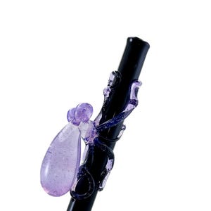 Octopus Glass Straw. Pink Slyme  Octopus on a Black 9&quot; Straw. BPA Free. Your Choice of Color. Custom Straw. Made to Order.