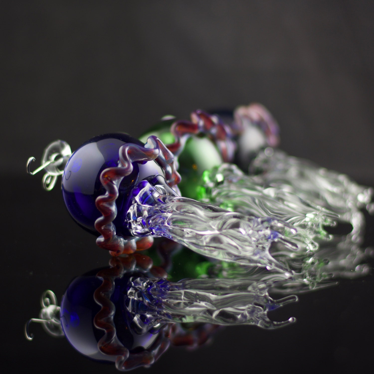 Jellyfish Glass Ornament in Your Choice of Color