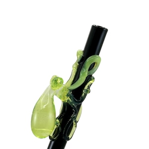 Octopus Glass Straw. Slyme Octopus on a Black 9&quot; Straw. BPA Free. Your Choice of Color. Custom Straw. Made to Order.