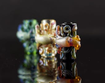 Boho Glass Dreadlock Bead, Squid Design (Made to Order)