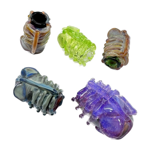 Facehugger Dread Bead | Alien Movie | Hand Blown Glass Dreadlock Bead | Boho Hair Jewelry | Free Shipping | You Choose Color | Made to Order