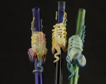 Facehugger Alien Glass Straw in Your Choice of Color