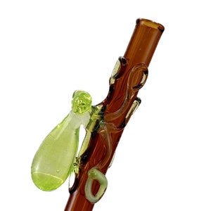 Octopus Glass Straw | Slyme Octopus on a Amber 9&quot; Straw | BPA Free | Reusable | Tumbler Straw | Your Choice of Color | Made to Order