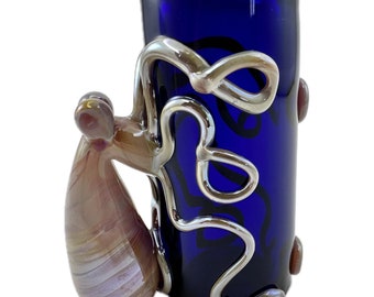 Octopus Shot Glass. Hand Blown Art Barware, Bud Vase, Toothpick Holder. Flamework Octopi animal. You Choose the Color. Made to Order