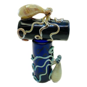Octopus Shot Glass. Hand Blown Art Barware, Bud Vase, Toothpick Holder. Flamework Octopi animal. You Choose the Color. Made to Order