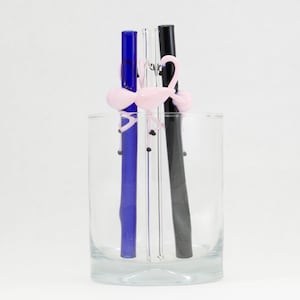 Flamingo Cocktail Glass Straw | Pink Flamingo | Highball Glass Straw | Eco-friendly | You Choose the Color | Made to Order | Free Shipping
