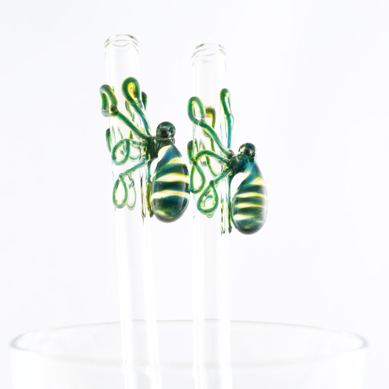 Octopus Reusable Glass Drinking Straw 9 BPA Free Etsy