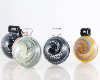 Cremation Jewelry | Galaxy Circle Glass Pendant |  Pet Ash Memorial | Pet Loss Remembrance Keepsake | You Choose the Color | Made to Order