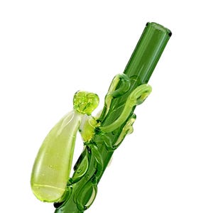 Octopus Glass Straw. Slyme Octopus on a Emerald Green 9&quot; Straw. BPA Free. Your Choice of Color. Custom Straw. Made to Order.