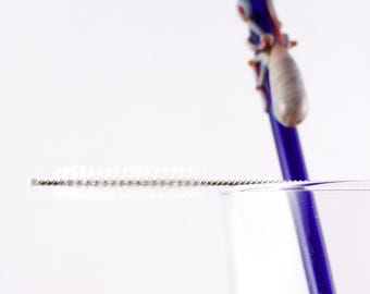 Straw Brush: Soft Nylon Bristles - Flexible Stainless Steel Handle