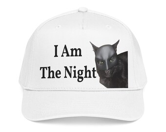 I Am The Night Dark Cat Batman Inspired Embroidered Hat Fun Animal Lover Gift
