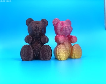 Thicc Bear Couple 3D Printed Fuzzy Teddy | Funny Fall Gift, Novelty Couple Decor, Halloween Gift