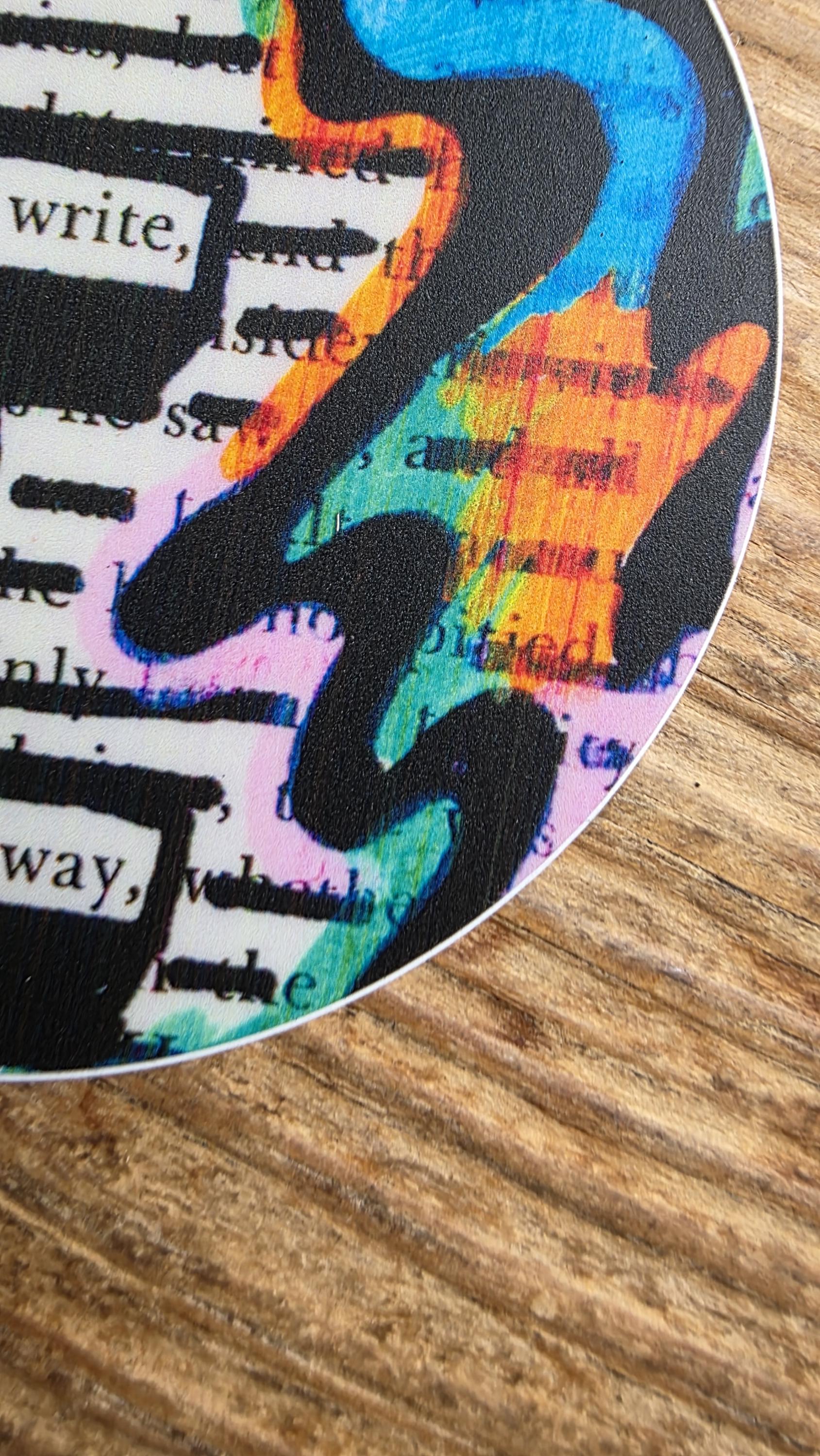 Blackout Poetry Vinyl Sticker – Motivational Writing, 3 Inch Waterproof ...