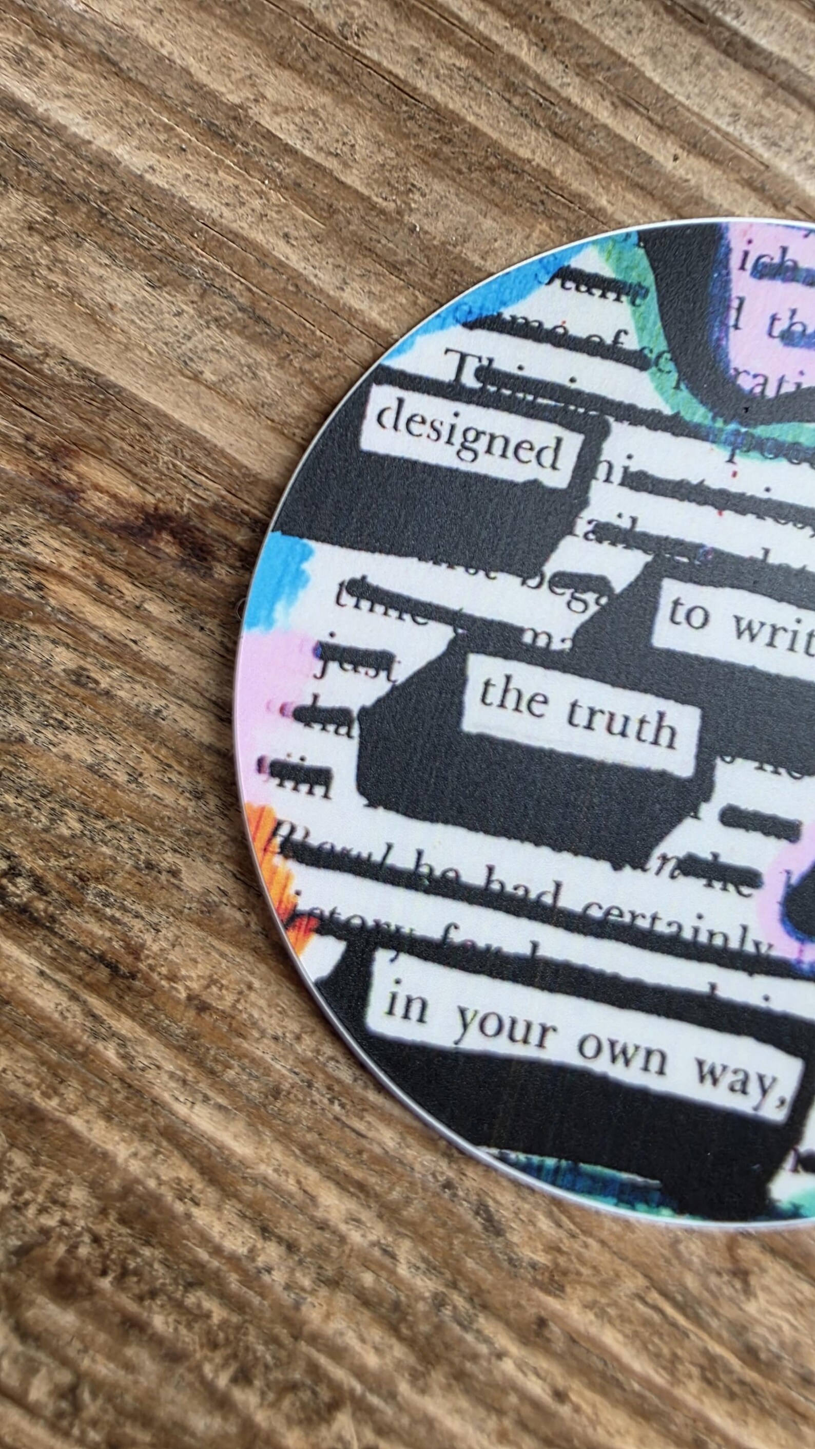 Blackout Poetry Vinyl Sticker – Motivational Writing, 3 Inch Waterproof ...