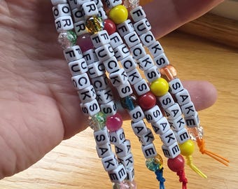 For Fuck’s Sake Keychain – Funny Beaded Snarky Gag Gift