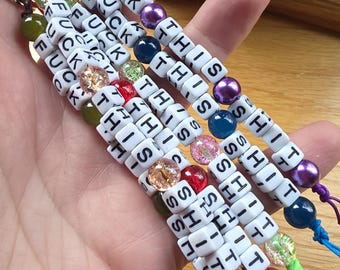 Funny “Fuck This Shit” Beaded Keychain – Snarky Humor Gift