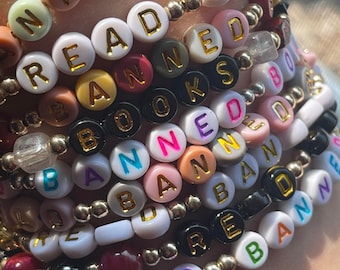 READ BANNED BOOKS Friendship Bracelet Various Sizes, Colors, and