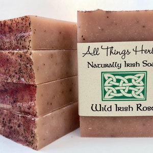 Irish Soap, Handcrafted Wild Irish Rose Bar - celebrate Ireland and all things Irish, perfect Irish Gift