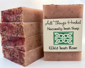 Irish Soap, Handcrafted Wild Irish Rose Bar - celebrate Ireland and all things Irish, perfect Irish Gift