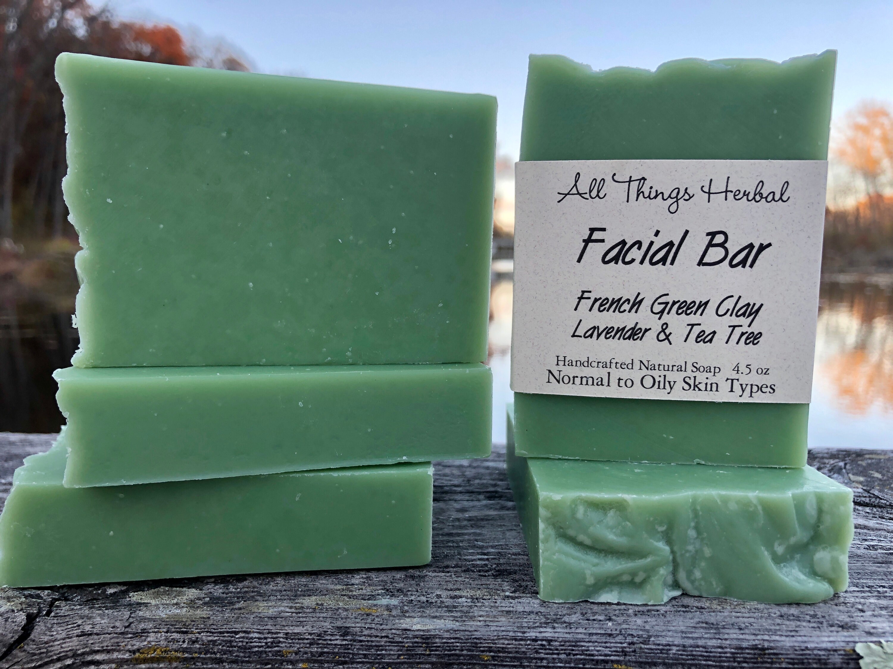 French Green Clay Facial Bar Soap Luxurious All Natural