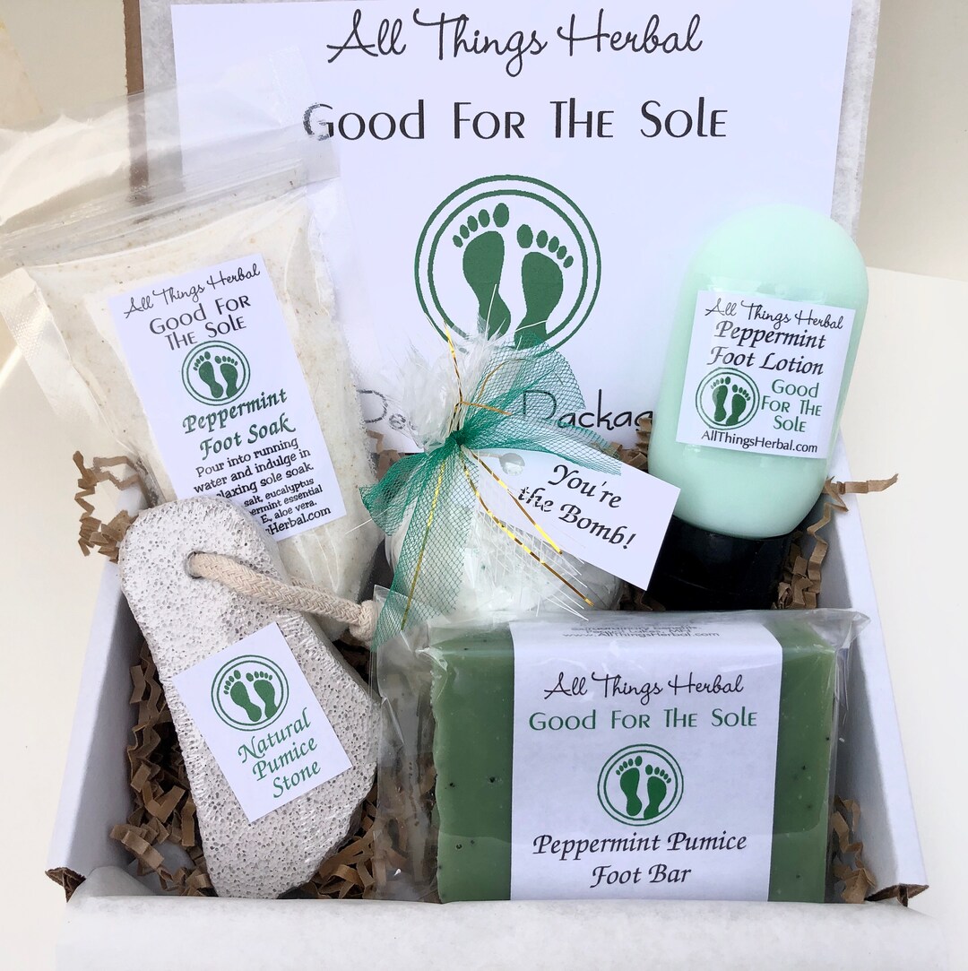 Peppermint Foot Care Gift Box, Peppermint Pedicure Spa, Birthday Gift Box, Relaxation Gift Box