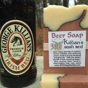 Killian's Irish Red Beer Soap- Perfect for your Beer lover, for him, birthdays, crafted with Australian Red Clay