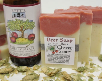 Bell's Cherry Stout Hand Crafted Beer Soap - Perfect Gift for the Beer Lover, for him, gift for Dad