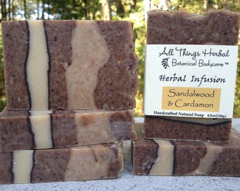 Sandalwood & Cardamon Handcrafted Soap, Handmade Natural Soap