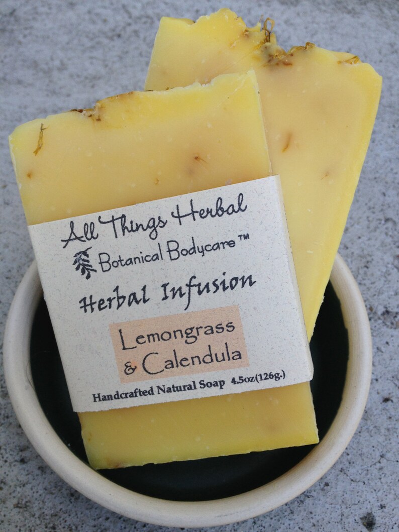 Lemongrass Handmade Soap A Lemony Herbal Infusion Bar Etsy