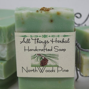 North Woods Pine Soap - Natural Handmade Soap, Balsam Pine Bar, refreshing scent