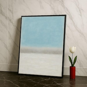 Mark Rothko Blue and Gray Canvas Iconic Color Field Painting Reproduction for Modern Living Room Decor