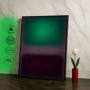 Mark Rothko Inspired Green and Purple Canvas Bold Color Field Painting Reproduction for Modern Living Room Decor