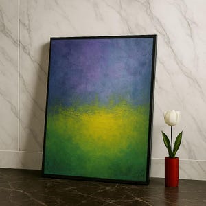 Mark Rothko Purple and Green Canvas Iconic Color Field Painting Reproduction for Modern Living Room Decor  Statement Piece