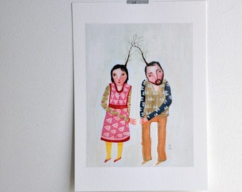 Twig Couple II - limited edition art print