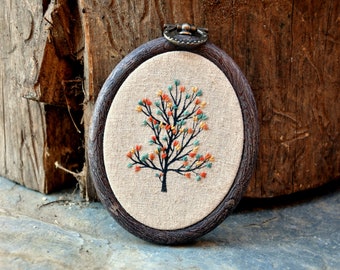 Tiny Tree hand embroidery hoop art