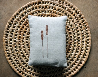 Thorny Plant III /  lavender sachet scented pillow /  homegrown organic lavender /  brown